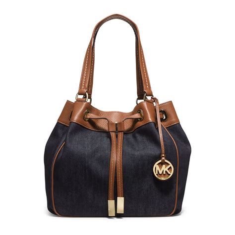 black and blue michael kors|Michael Kors blue denim purse.